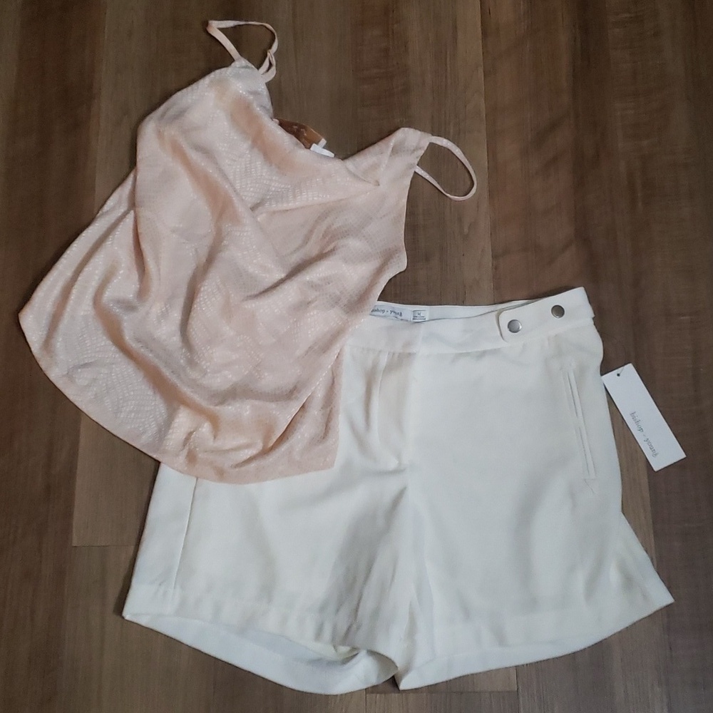 Bishop + Young Matching Set Shorts Cami Top Preppy Chic NWT